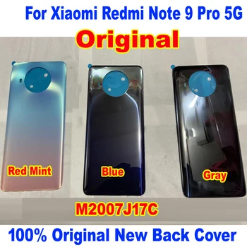 Оригинальная лучшая задняя крышка аккумулятора, крышка дверцы корпуса для Xiaomi Redmi Note 9 Pro 5G, стеклянная панель, задняя крышка, корпус телефона с клеем
