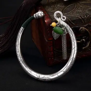 Оригинальный дизайн, натуральная хотанская яшма, браслет из карпа и лотоса, китайский ретро-легкий роскошный шарм, женские брендовые серебряные украшения