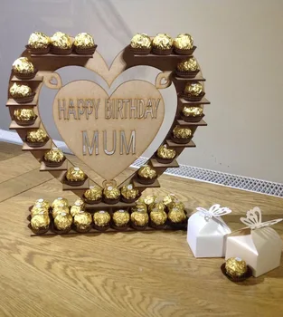 Персонализированная Деревянная Подставка для шоколада в форме сердца с вашим именем или текстом