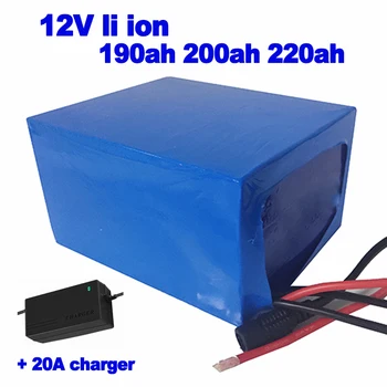 Подгонянный 12V 12.6V li ion 190ah 200ah 220ah Литий-полимерный Аккумулятор для Ebike LED light Телекоммуникационная базовая станция UPS + 20A зарядное устройство