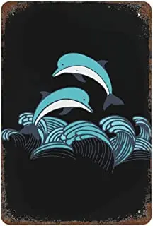 Симпатичный логотип Дельфина, винтажный плакат с металлической росписью, домашний настенный бар, декоративная печать изображения