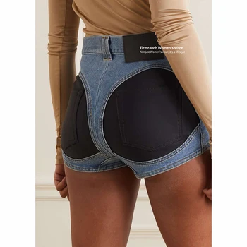 Эластичные карманы на бедрах, Обтягивающие джинсовые шорты Для женщин, сексуальные мини-брюки, Узкие джинсы, горячие брюки с высокой талией, Летние Каникулы